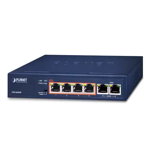 PLANET FSD-604HP switch No administrado Fast Ethernet (10/100)