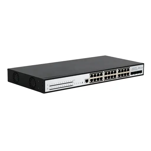 Extralink Conmutador PoE Chiron Pro 24x RJ45 1000Mb/s PoE, 4x SFP+, L3, 370W