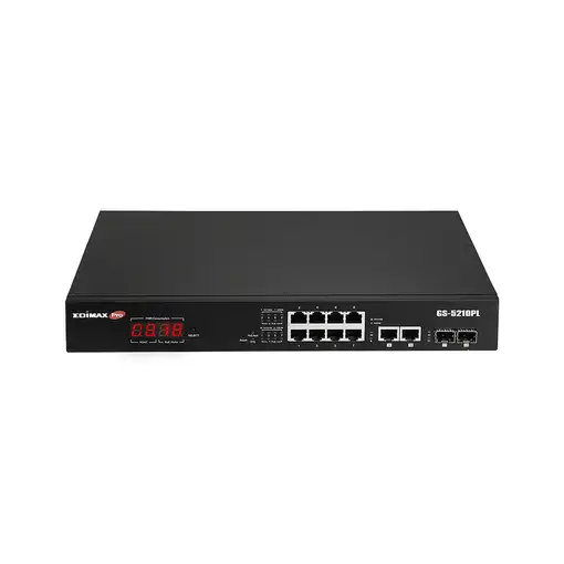 Edimax GS-5210PL switch Gestionado Gigabit Ethernet (10/100/1000) Negro