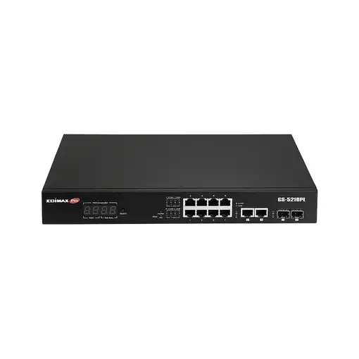 Edimax GS-5210PL switch Gestionado Gigabit Ethernet (10/100/1000) Negro