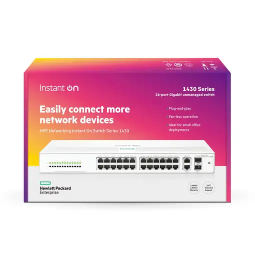 HPE Aruba Networking Networking Instant On Switch 26p Gigabit 2p SFP 1430