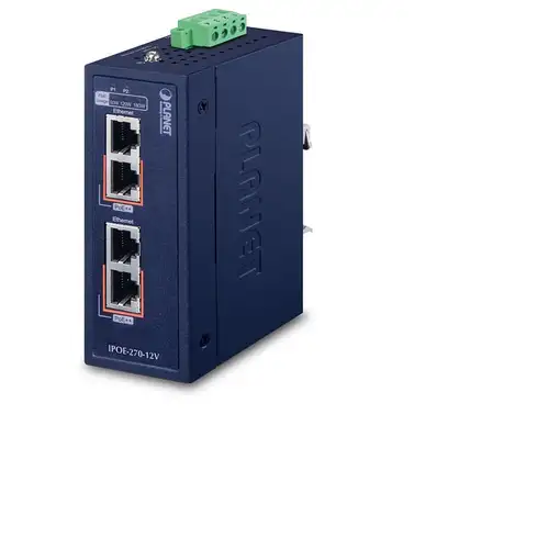 PLANET IPOE-270-12V switch Energía sobre Ethernet (PoE) Azul
