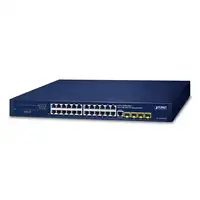 PLANET IPv4/IPv6, 24-Port Gestionado L2/L4 Gigabit Ethernet (10/100/1000) 1U Azul
