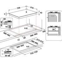 Whirlpool AKWL 728/NB Negro Integrado 75 cm Encimera de gas 5 zona(s)