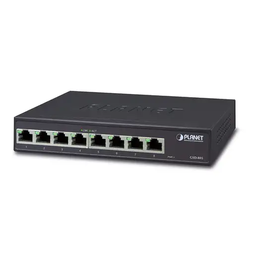 PLANET GSD-805 No administrado Gigabit Ethernet (10/100/1000) Negro PLANET GSD-805 No administrado Gigabit Ethernet (10/100/1000) Negro