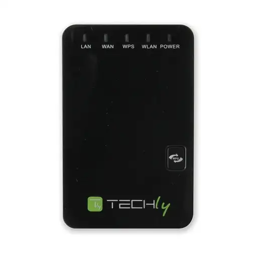Techly I-WL-REPEATER2 router inalámbrico Ethernet rápido Negro, Blanco