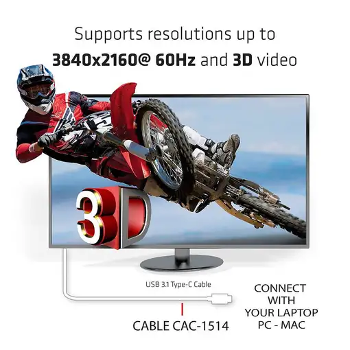 CLUB3D Cable UHD USB C a HDMI ™ 2.0 Activo 1,8 M./5.9 Ft