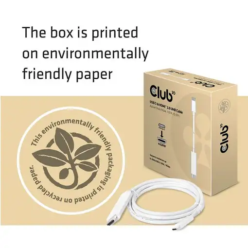 CLUB3D Cable UHD USB C a HDMI ™ 2.0 Activo 1,8 M./5.9 Ft