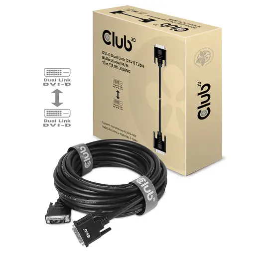 CLUB3D CAC-1220 cable DVI 10 m DVI-D Negro