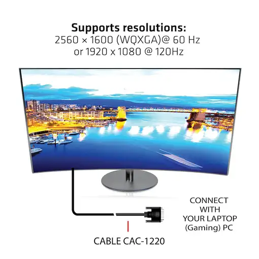 CLUB3D CAC-1220 cable DVI 10 m DVI-D Negro