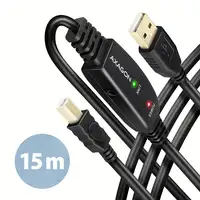 Axagon ADR-215B USB 2.0 A-M -> B-M active connecting/repeater cable 15m - Kabel