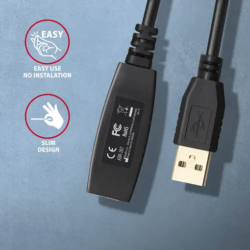 Axagon ADR-207 cable USB USB 2.0 7,5 m USB A Negro