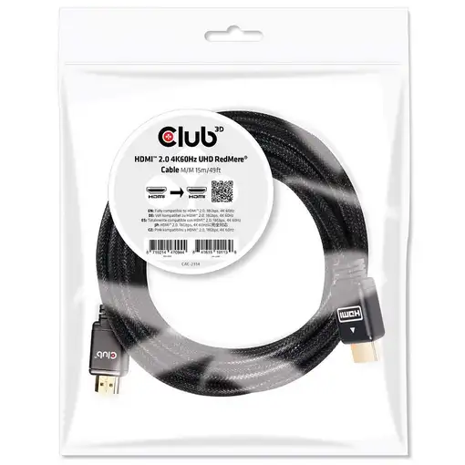 CLUB3D Cable HDMI 2.0 4K60Hz RedMere de 15 metros