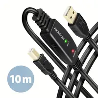 Axagon ADR-210B USB 2.0 A-M -> B-M active connecting/repeater cable 10m - Kabel