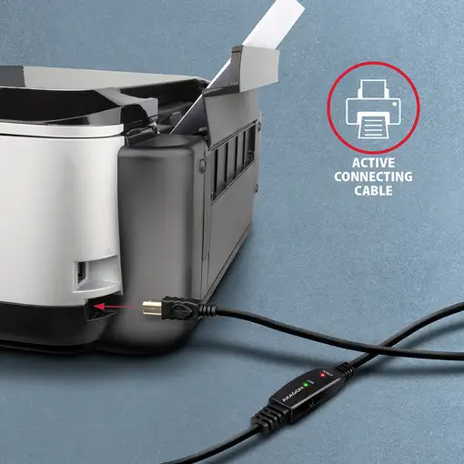 Axagon ADR-210B USB 2.0 A-M -> B-M active connecting/repeater cable 10m - Kabel