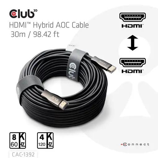 CLUB3D CAC-1392 cable HDMI 30 m HDMI tipo A (Estándar) Negro