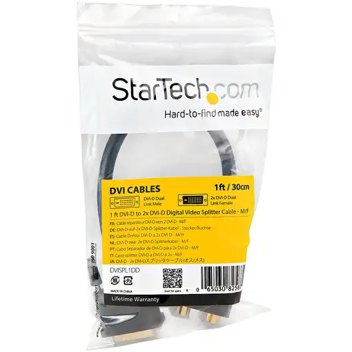 StarTech.com Cable Duplicador Divisor de Vídeo DVI-D de 2 Puertos Salidas Compacto