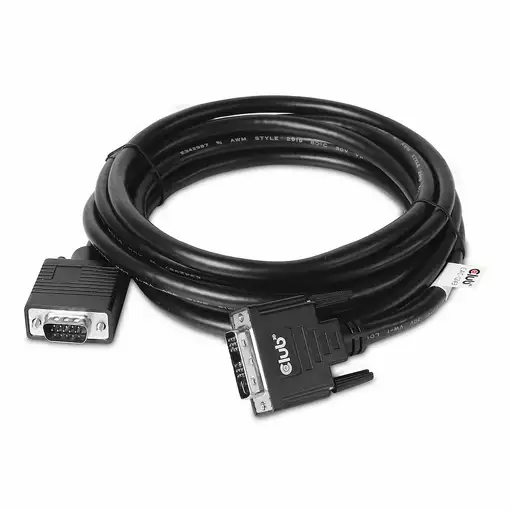 CLUB3D DVI-A TO VGA CABLE M/M 3m/ 9.8ft 28 AWG Negro