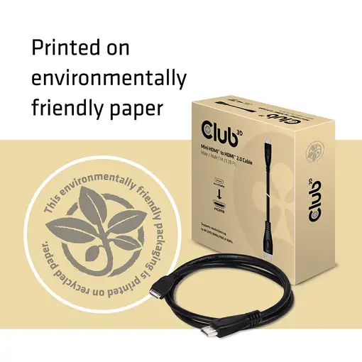 CLUB3D Mini HDMI™ a HDMI™ 2.0 4K60Hz Cable 1Metro