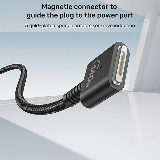 UNITEK C14121BK-2M cable de transmisión Negro MagSafe 3 USB C