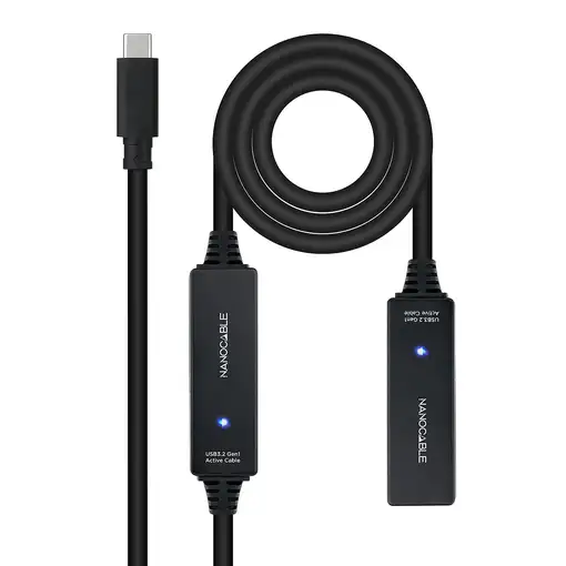 Nanocable 10.01.1312 cable USB USB 3.2 Gen 1 (3.1 Gen 1) 10 m USB C Negro