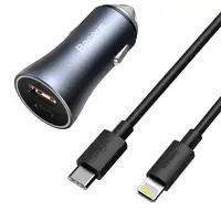 Baseus Golden Contactor Pro Dual Smartphone Gris Encendedor de cigarrillos