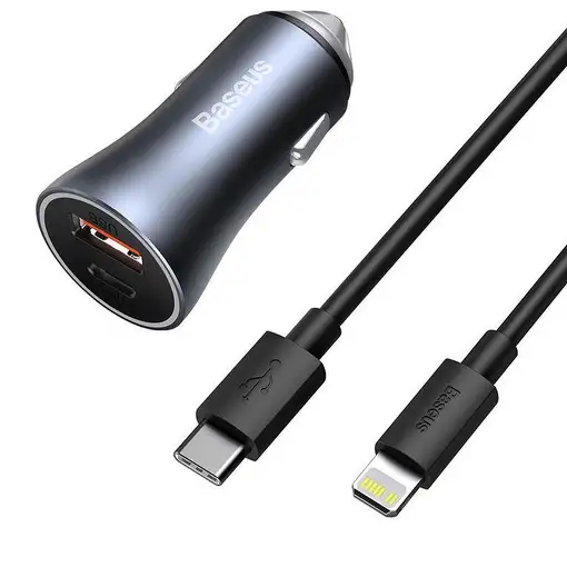 Baseus Golden Contactor Pro Dual Smartphone Gris Encendedor de cigarrillos