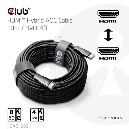 CLUB3D CAC-1393 cable HDMI 50 m HDMI tipo A (Estándar) Negro