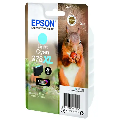 Epson Squirrel Singlepack Light Cyan 378XL Claria Photo HD Ink