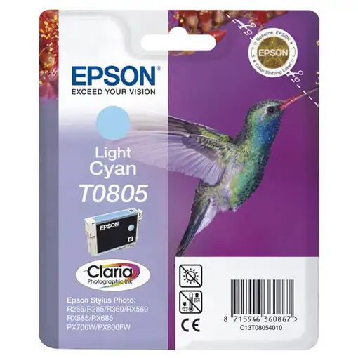 Epson Hummingbird Singlepack Light Cyan T0805 Claria Photographic Ink