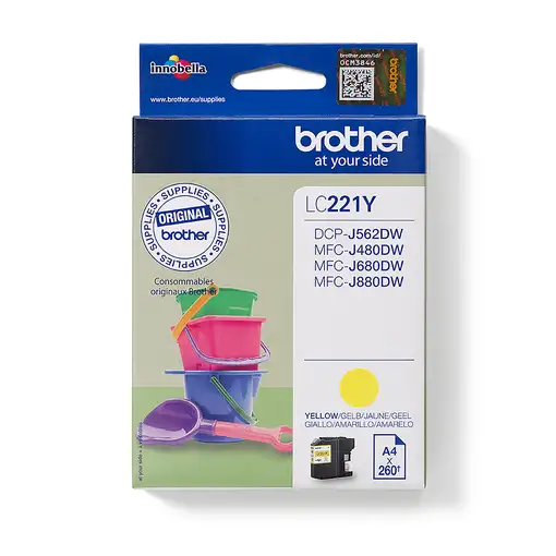 Brother LC221Y cartucho de tinta 1 pieza(s) Original Amarillo