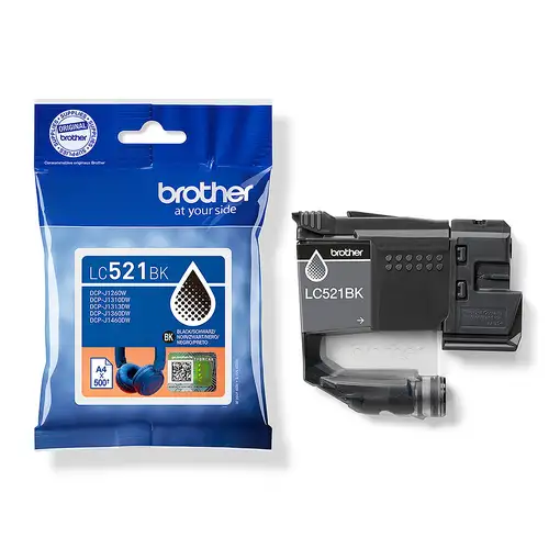 Brother LC521BK cartucho de tinta 1 pieza(s) Original Negro