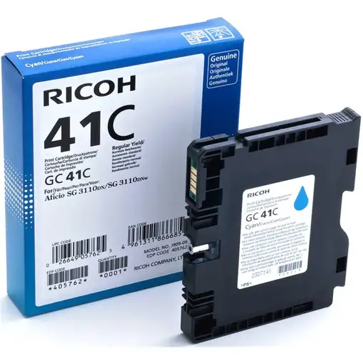 Ricoh 405762 cartucho de tinta 1 pieza(s) Original Rendimiento estándar Cian