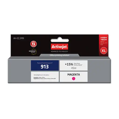 Activejet Tinta AH-913MR (repuesto HP 913 F6T78AE; Premium; 45 ml; rojo)