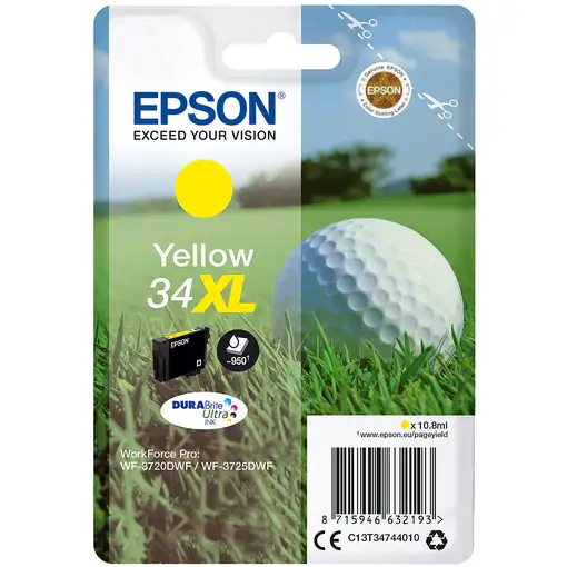 Epson Golf ball Singlepack Yellow 34XL DURABrite Ultra Ink