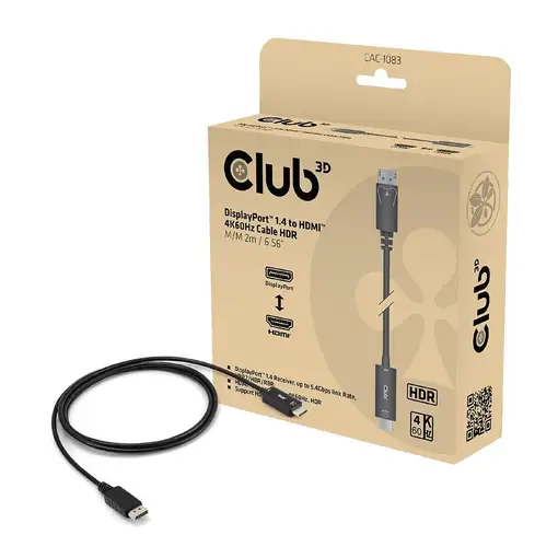 CLUB3D CAC-1083 cable DisplayPort 2 m HDMI tipo D (Micro) Negro