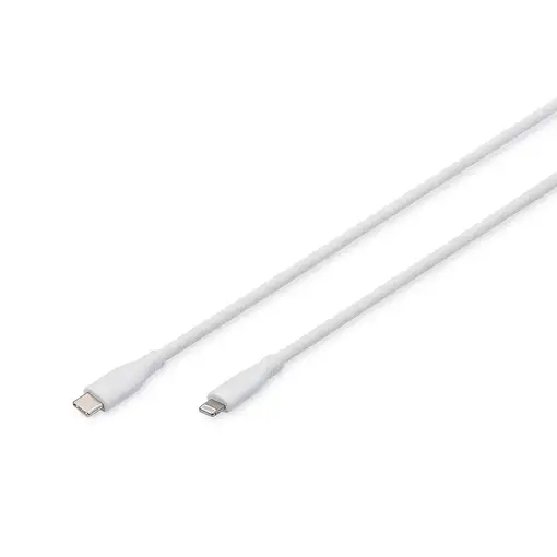 Digitus Cable de conexión Lightning de silicona, USB-C - Lightning, 0,5 m, blanco