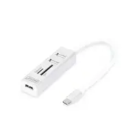 Digitus Concentrador OTG USB Type-C™ OTG con 3 puertos + lector de tarjetas