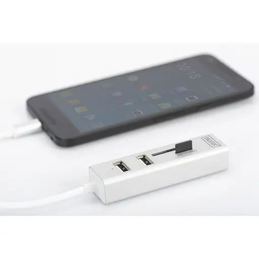 Digitus Concentrador OTG USB Type-C™ OTG con 3 puertos + lector de tarjetas