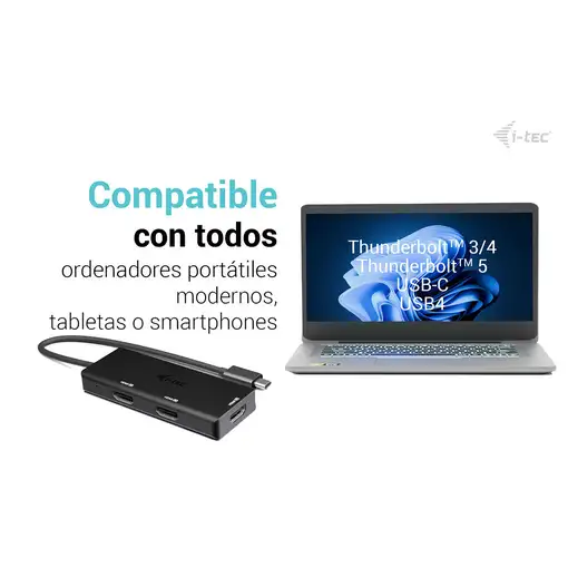 i-tec USB-C Triple 4K HDMI Video Adapter, Power Delivery 100W