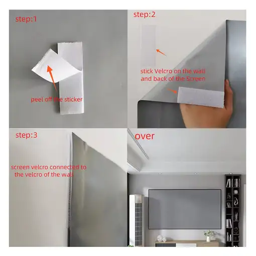 Pantalla para proyector Klack reflectante de alto brillo de 155x90 cm