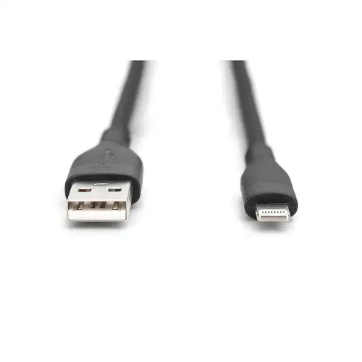 Digitus Cable de conexión Lightning de silicona, USB-A - Lightning 0,5 m, negro