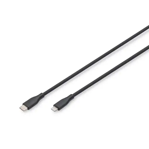 Digitus Cable de conexión Lightning de silicona, USB-C - Lightning, 2 m, negro