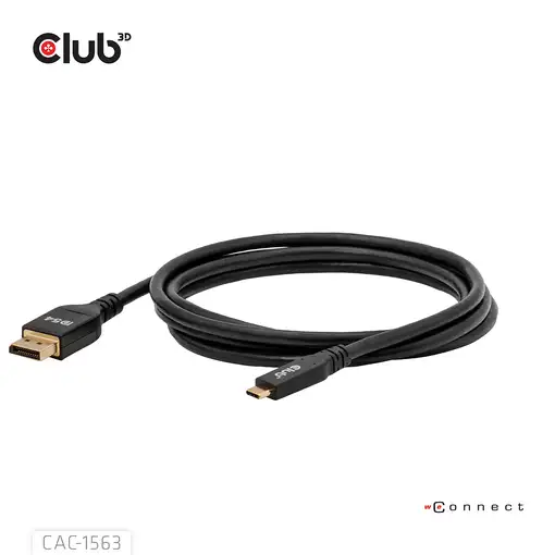 CLUB3D CAC-1563 adaptador de cable de vídeo 2 m USB Tipo C DisplayPort Negro