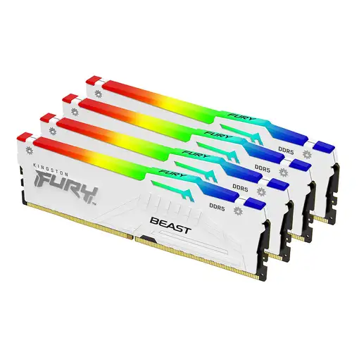 Kingston Technology FURY Beast 128 GB 5600 MT/s DDR5 CL40 DIMM (Kit de 4) White RG