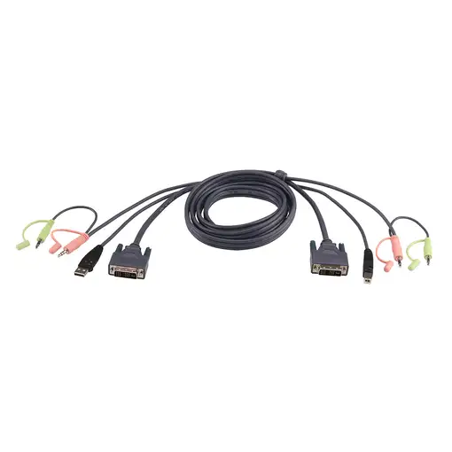 ATEN Cable KVM DVI-I single link USB de 1,8 m