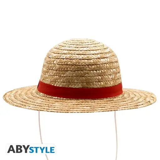 Sombrero de Paja Abystyle One Piece Modelo Luffy Straw Color Beige y cinta Roja