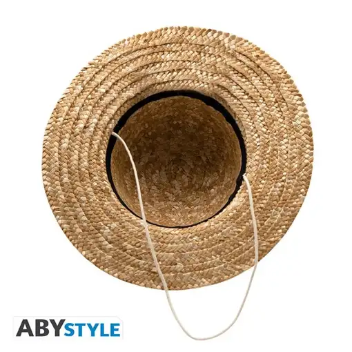 Sombrero de Paja Abystyle One Piece Modelo Luffy Straw Color Beige y cinta Roja