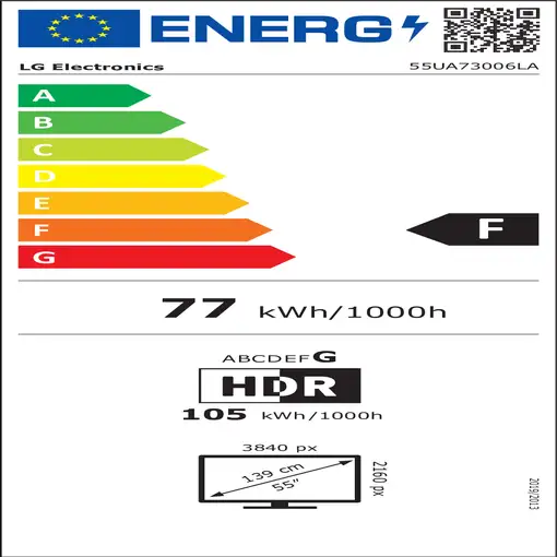 Televisor LED 55" 4K Ultra HD Negro Smart 55UA73006LA.AEUQ LG