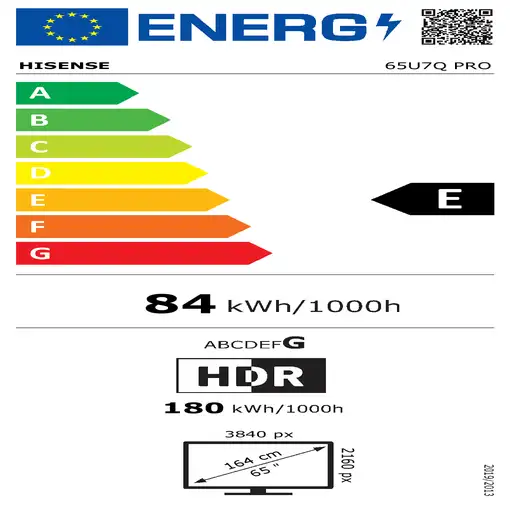 Televisor ULED 65" 4K Ultra HD Negro Smart 20016218 HISENSE